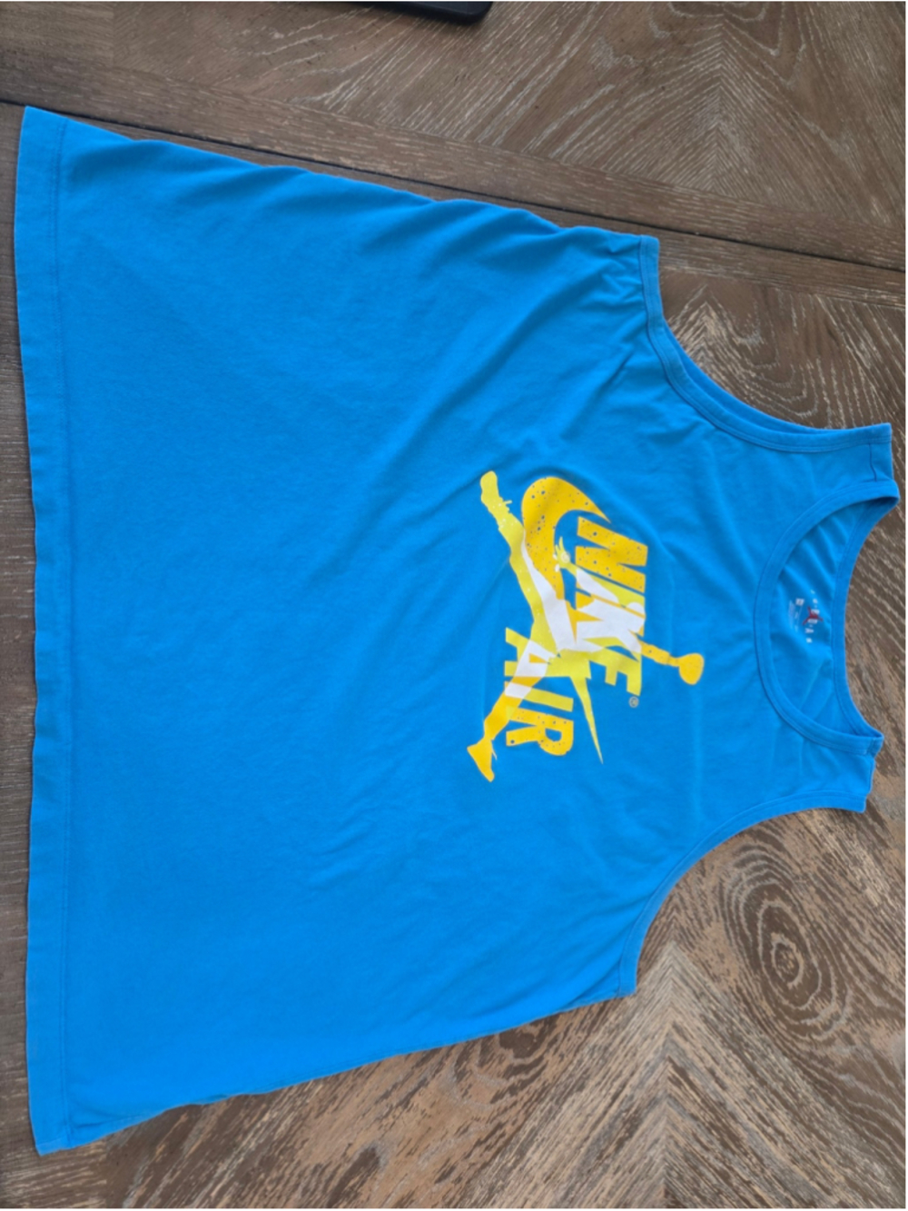 Nike Air Jordan Jumpman Graphic Tank Top Shirt XXL Blue Yellow Flaw